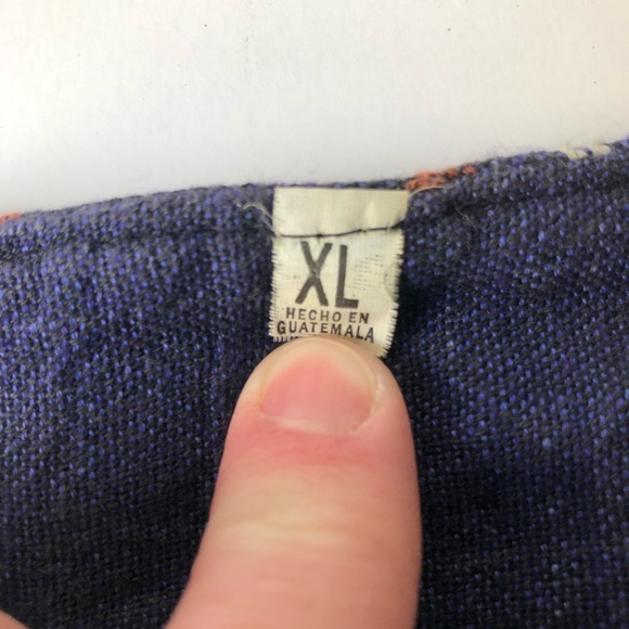 Embroidered Guatemalan Aztec Print Shirt. 100% Cotton, size XL. - Picture 6 of 8